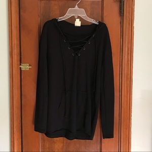 Target Lace Up Hooded Shirt